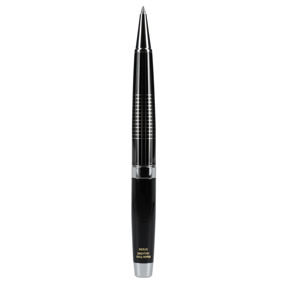 Newton recycled brass gel ballpoint Black front