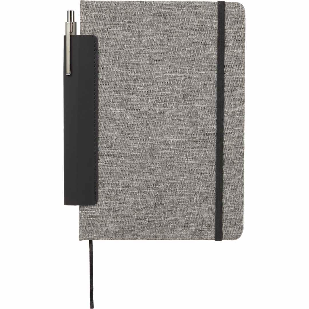 5.5 X 8.5 fsc® recycled viper rpet bound noteboo Black miniatura 5
