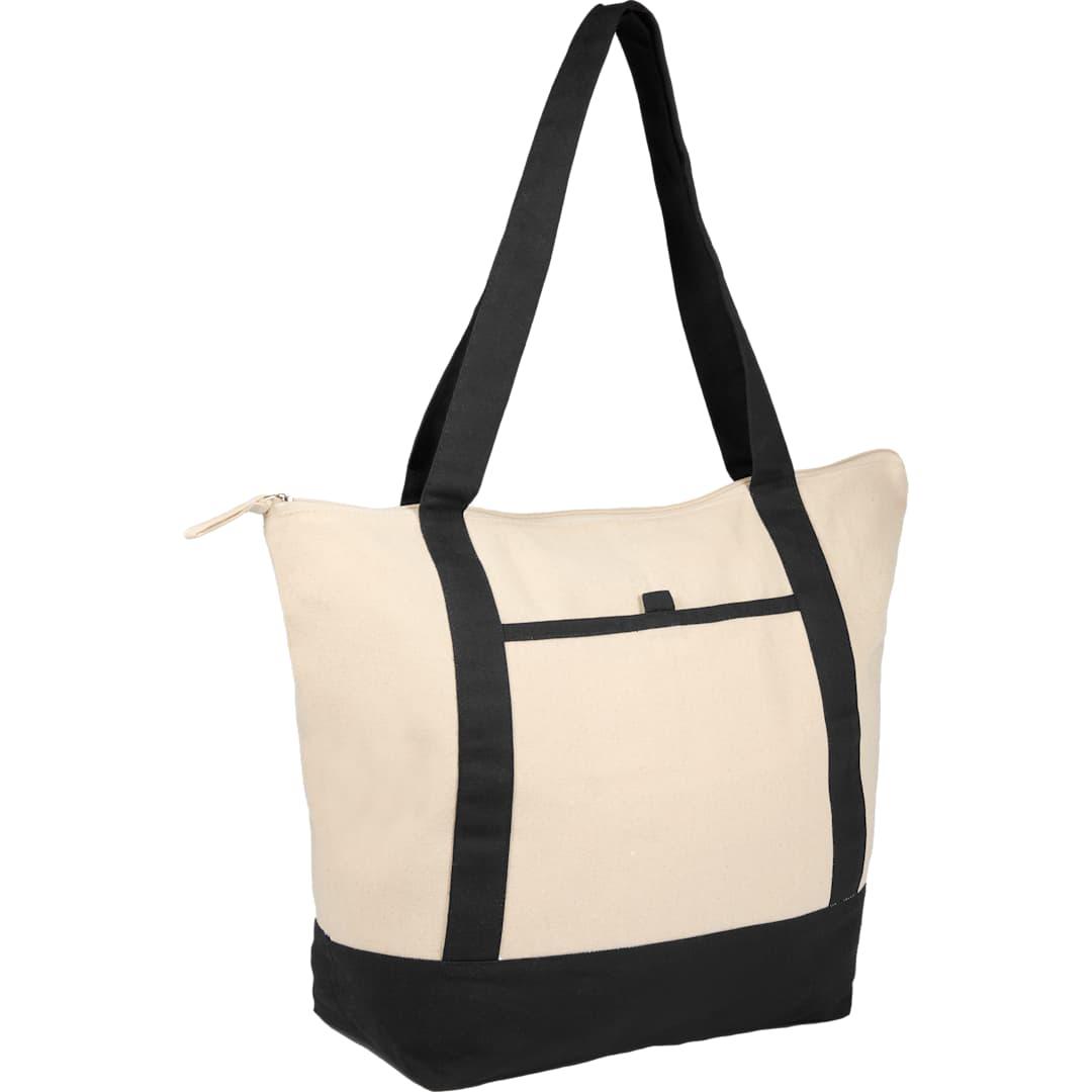 Isle 8oz organic cotton zippered tote Natural miniatura 3