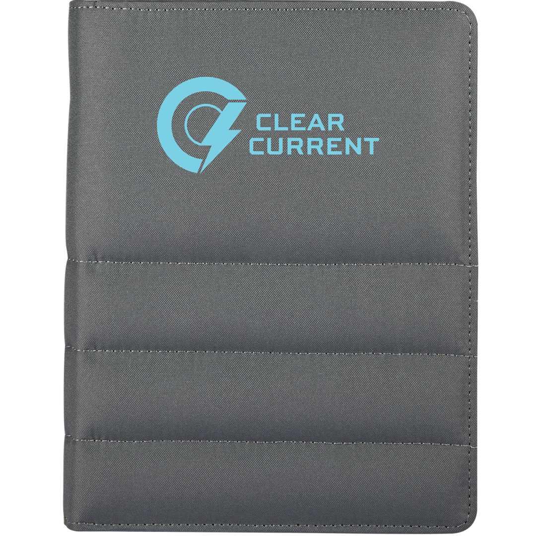 Puffer zippered padfolio with fsc© recycled paper Grey miniatura 4