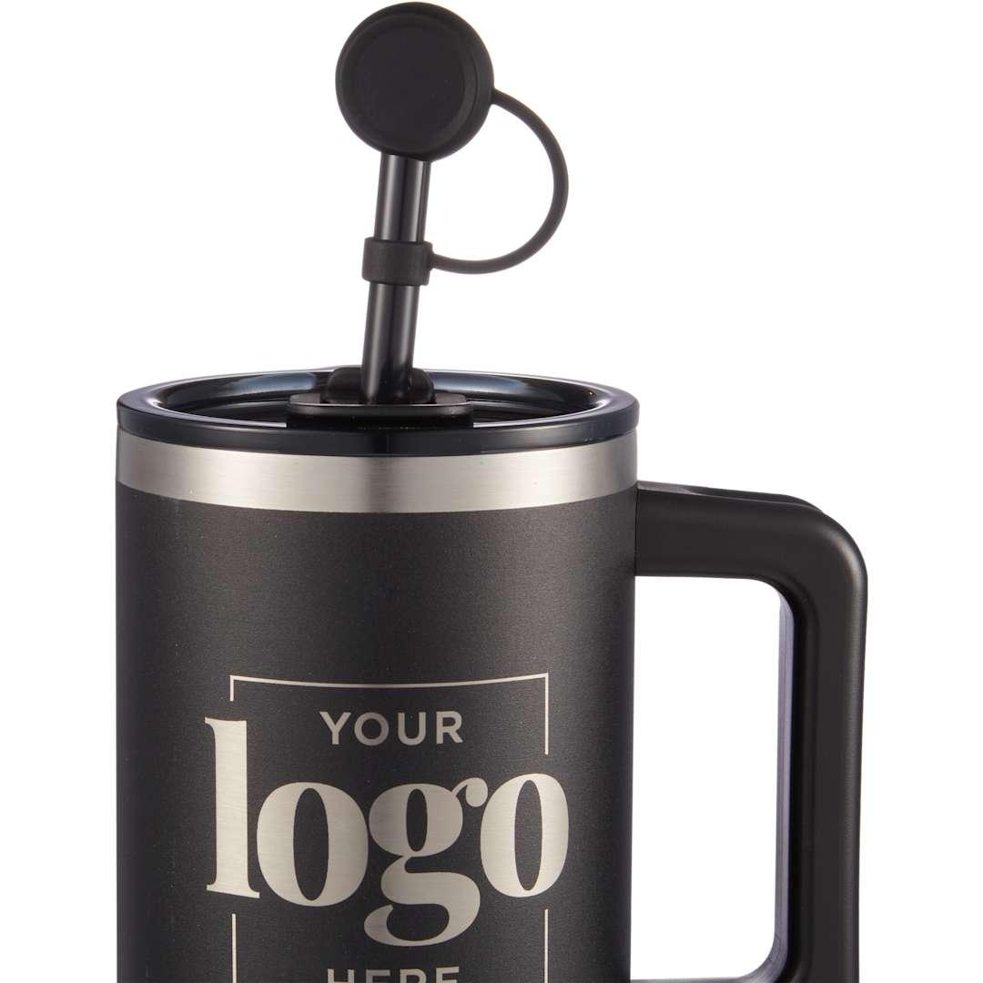Recycled silicone straw topper Black miniatura 13