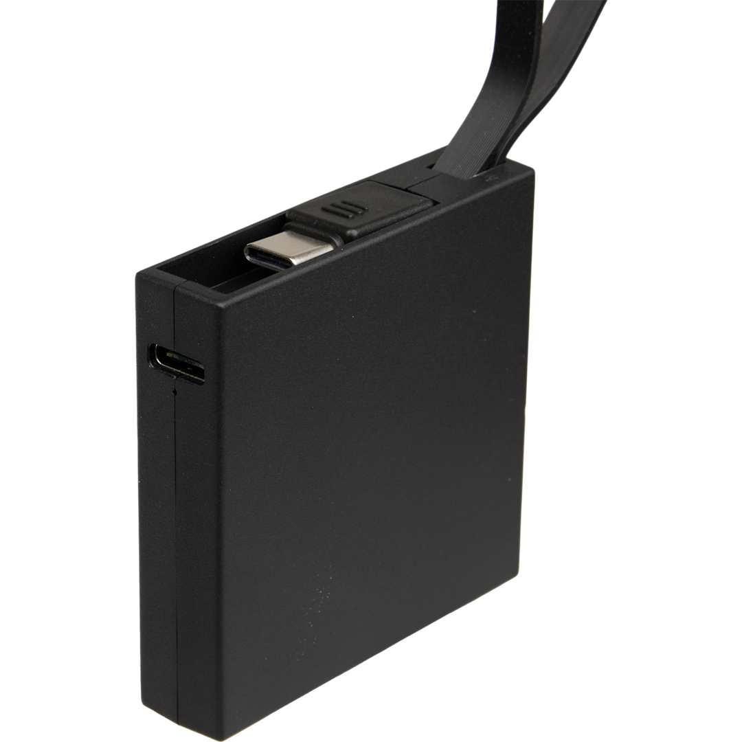 Recycled abs 2000 mah power bank with type-c cable Black miniatura 6