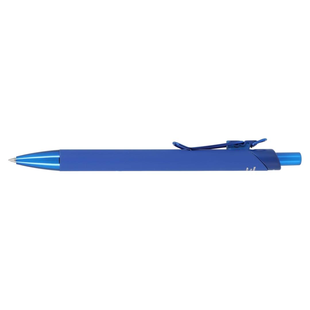 Metallic recycled aluminum soft touch gel pen Black miniatura 10