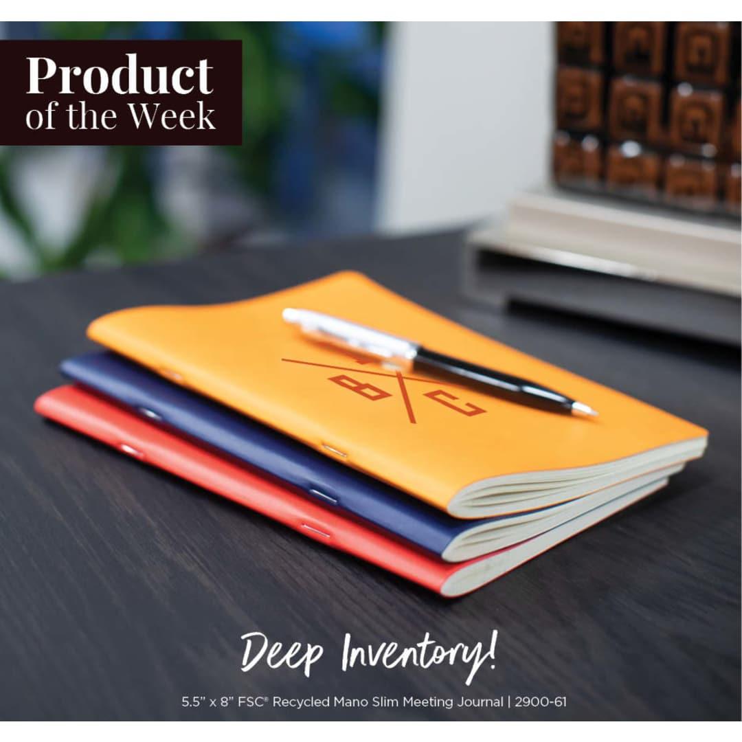 5.5 X 8 fsc ® recycled mano slim meeting journal Black miniatura 3