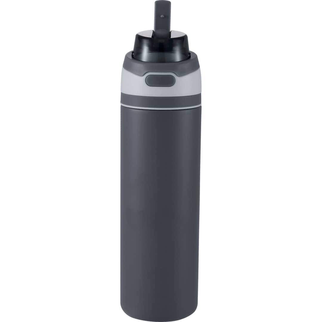 Elvin 28oz recycled stainless flip straw bottle Black miniatura 23
