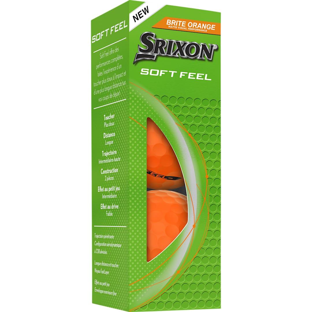 Srixon soft feel brite golf balls - 3 pack Orange front