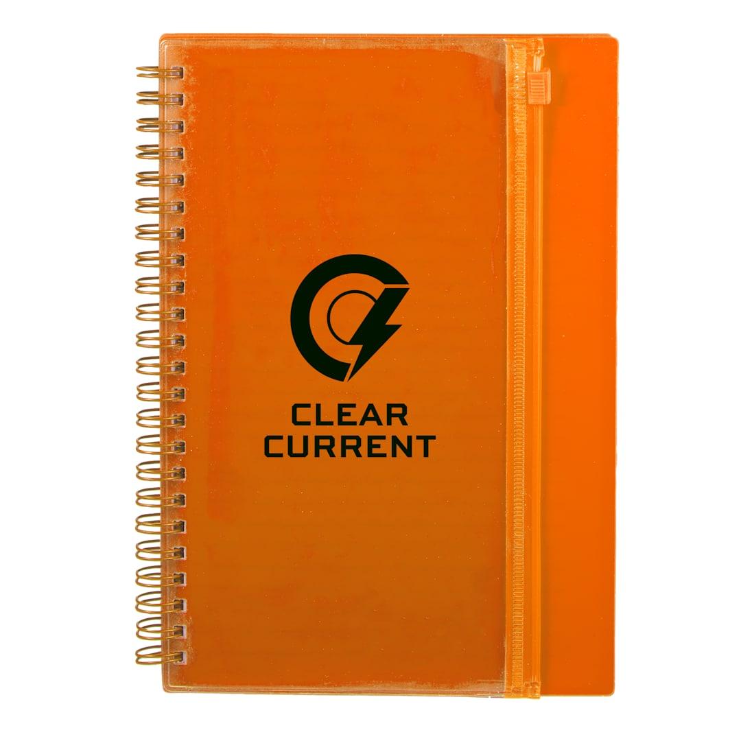 5.5 X 8.5 spiral notebook with clear pocket Black miniatura 18