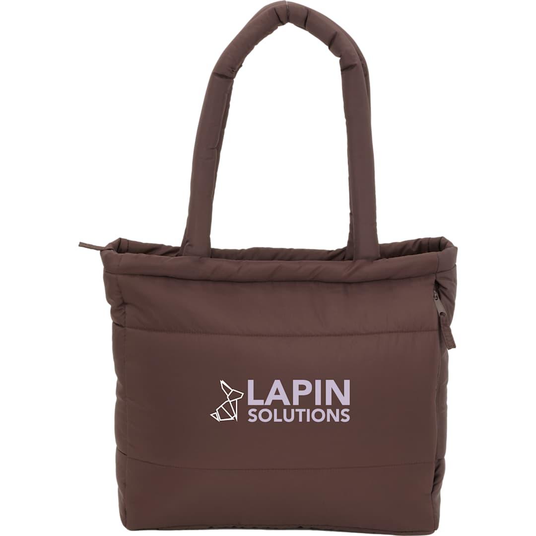 Puffer recycled 15 laptop tote Brown miniatura 6