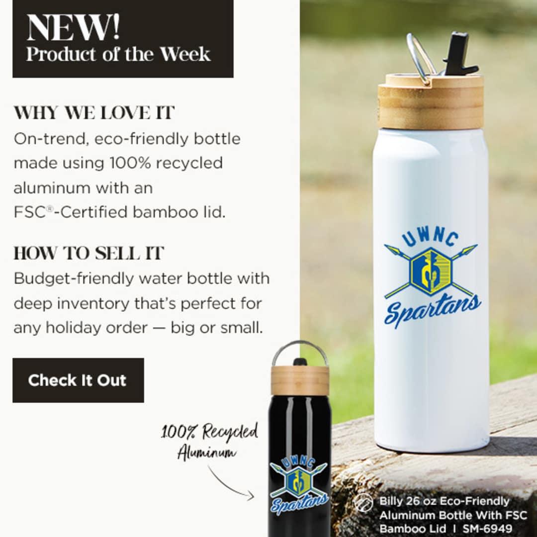 Billy 26oz aluminum bottle w/ fsc® bamboo lid Black miniatura 3