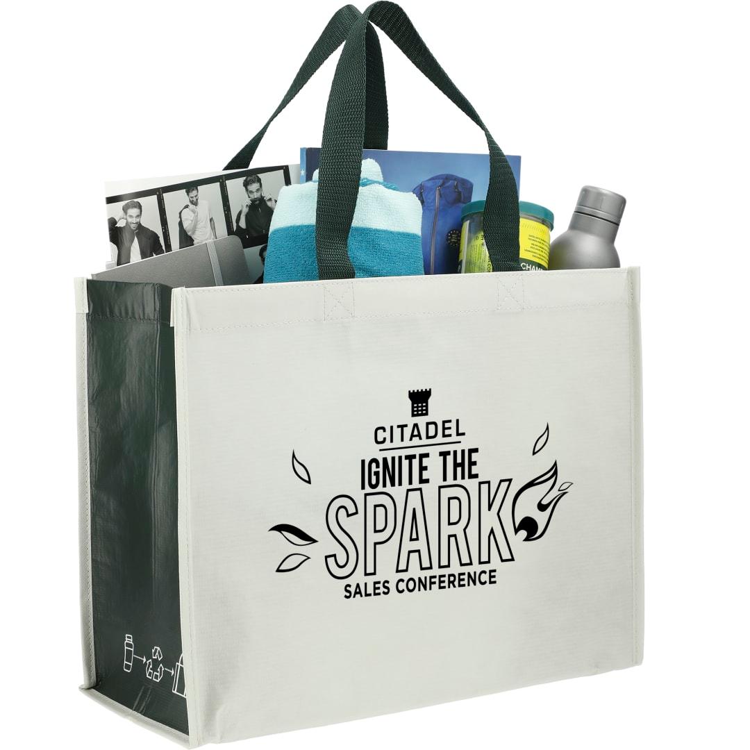 Rpet laminated matte shopper tote Black miniatura 12