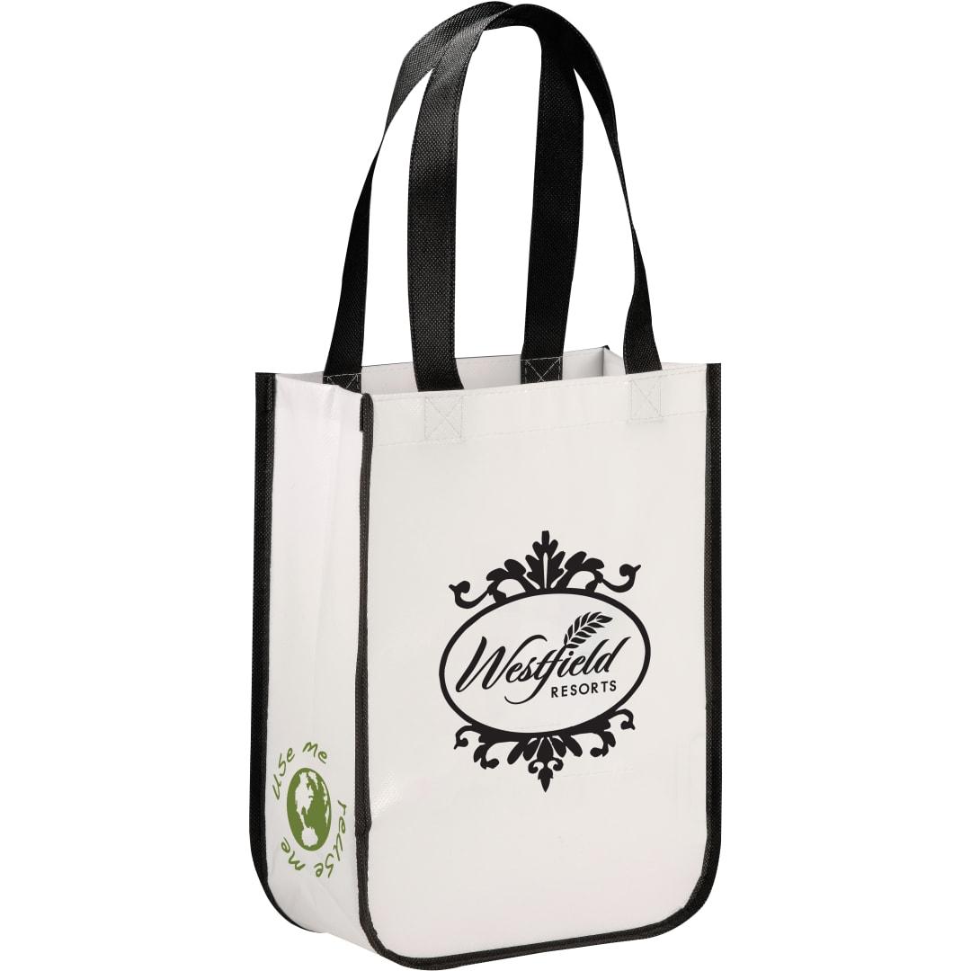 Gloss laminated non-woven gift tote Black miniatura 21