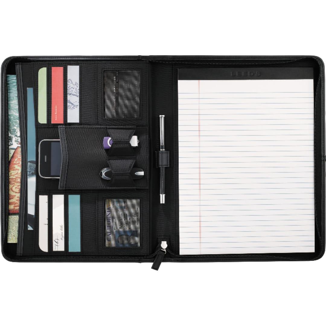Fsc® mix pedova™ recycled zippered padfolio Red front