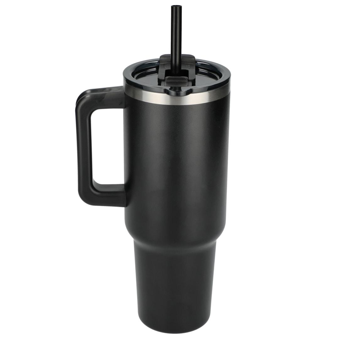 Pinnacle recycled travel tumbler with straw 40oz Black miniatura 6