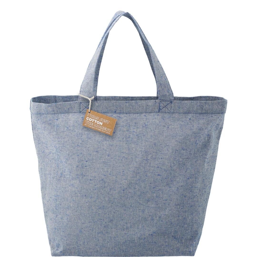 Recycled 5oz cotton twill grocery tote Blue miniatura 4