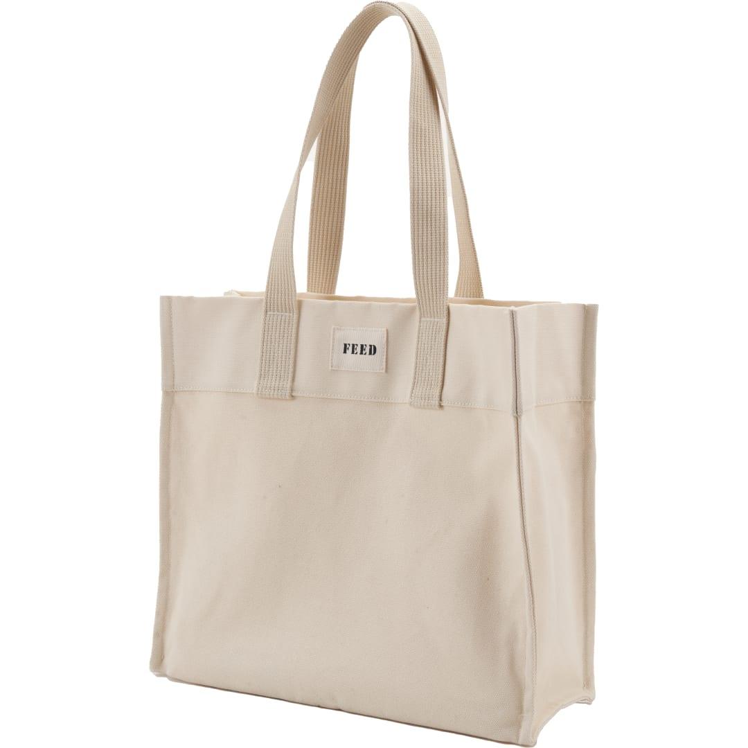 Feed organic cotton market tote Black miniatura 10