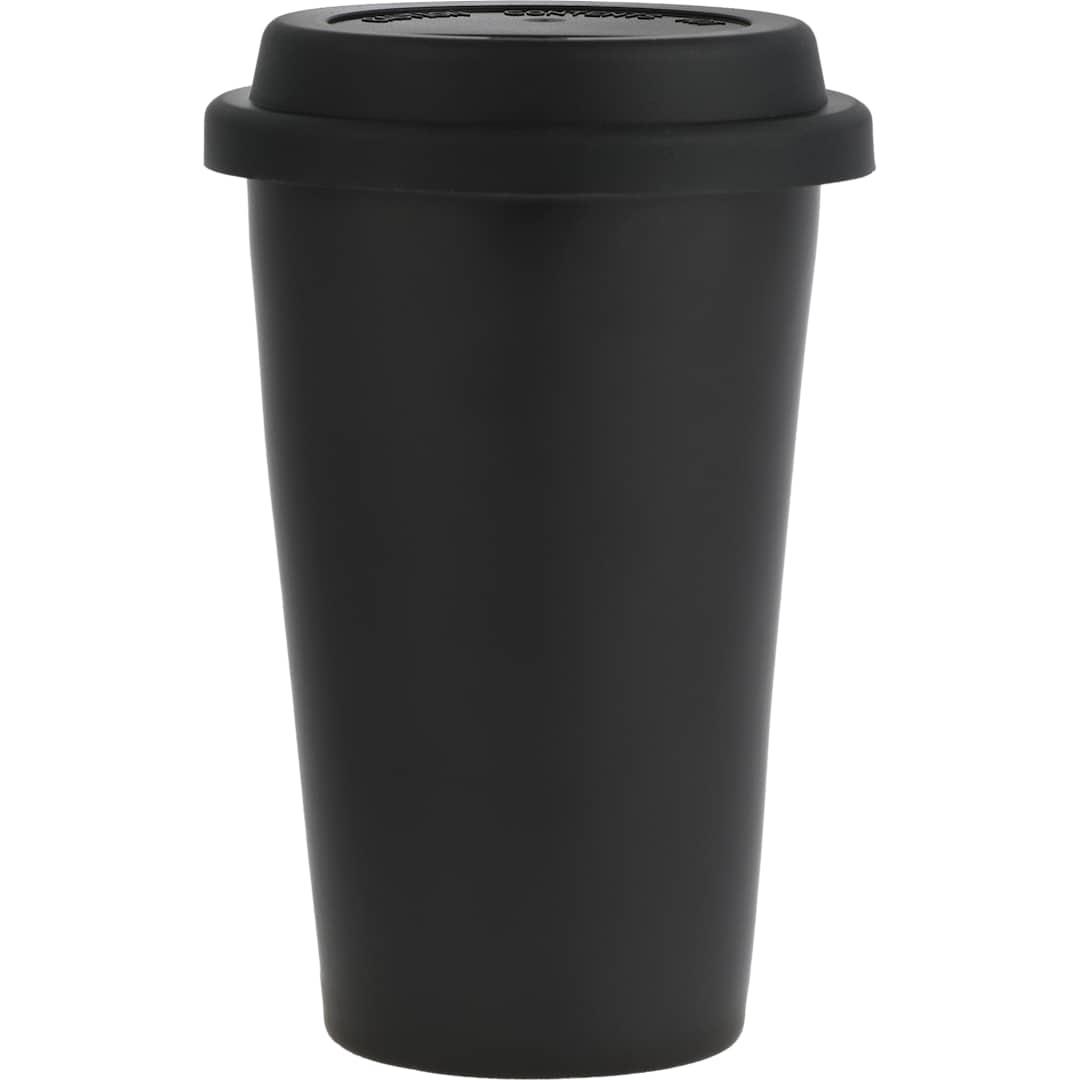 Im not a paper cup 10oz ceramic tumbler w/ lid Black miniatura 5