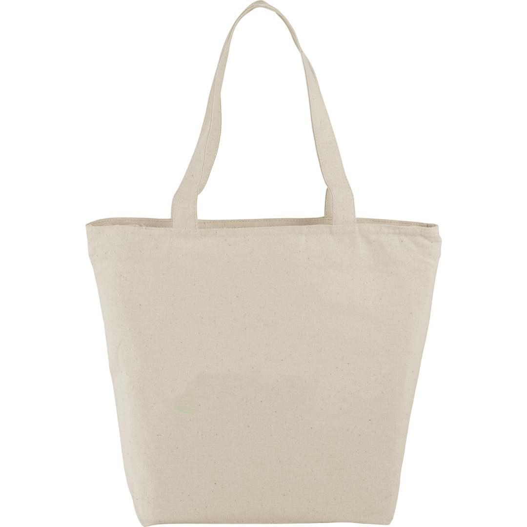 Maine 8oz cotton canvas zippered tote Natural miniatura 10