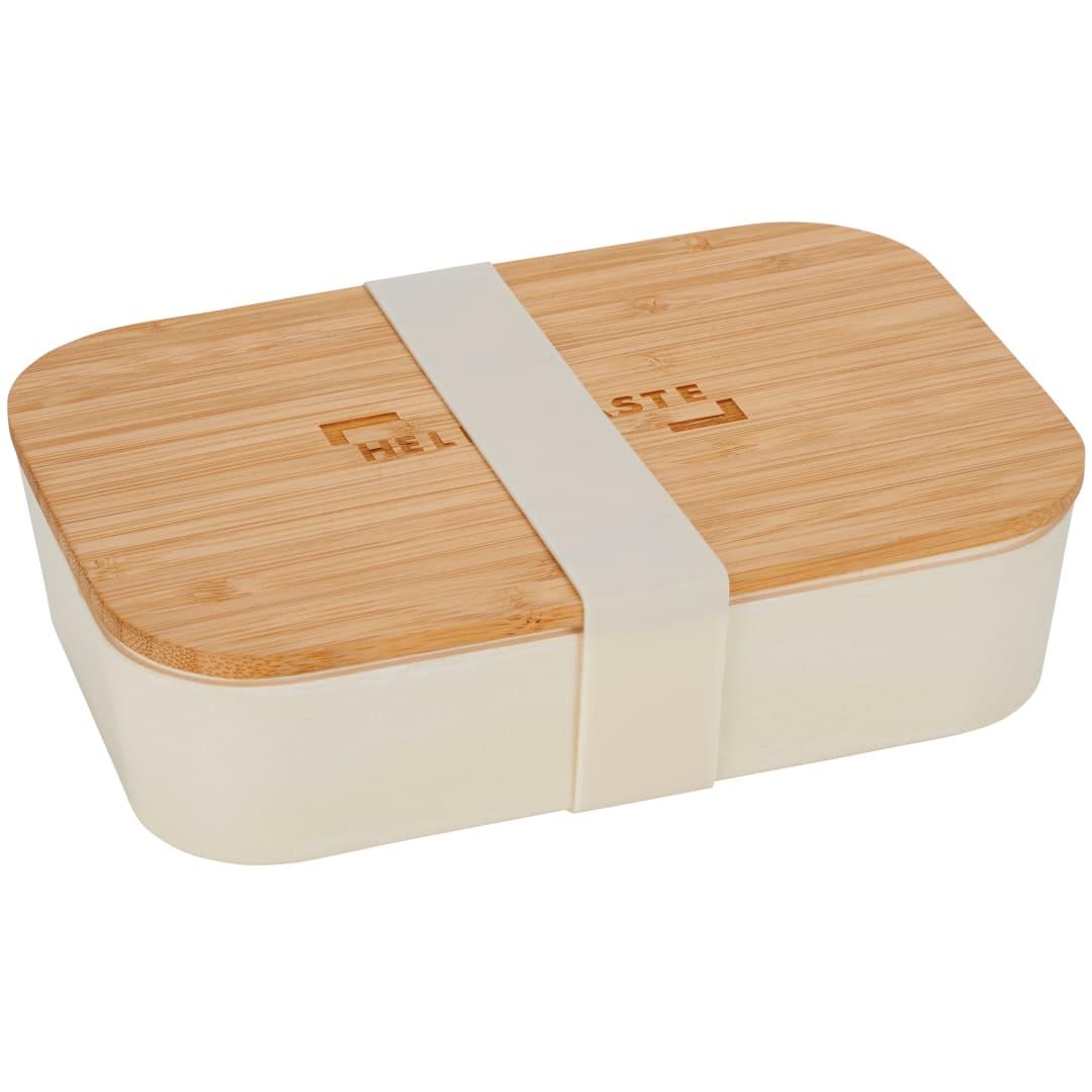 Bamboo fiber lunch box with cutting board lid Beige miniatura 8