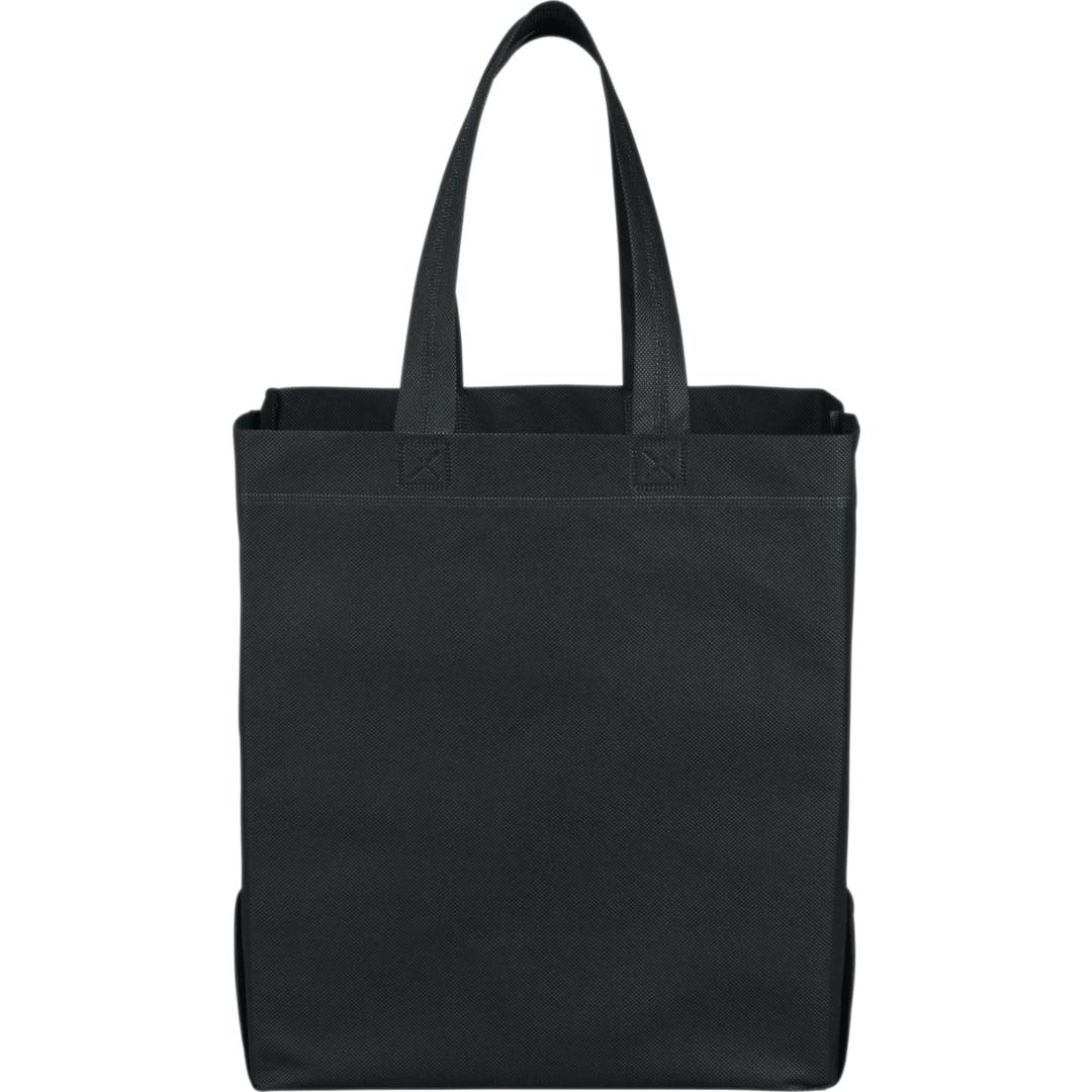 Liberty heat seal non-woven grocery tote Black front