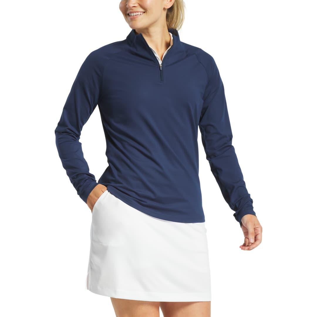Footjoy womens quarter-zip Navy Blue miniatura 4