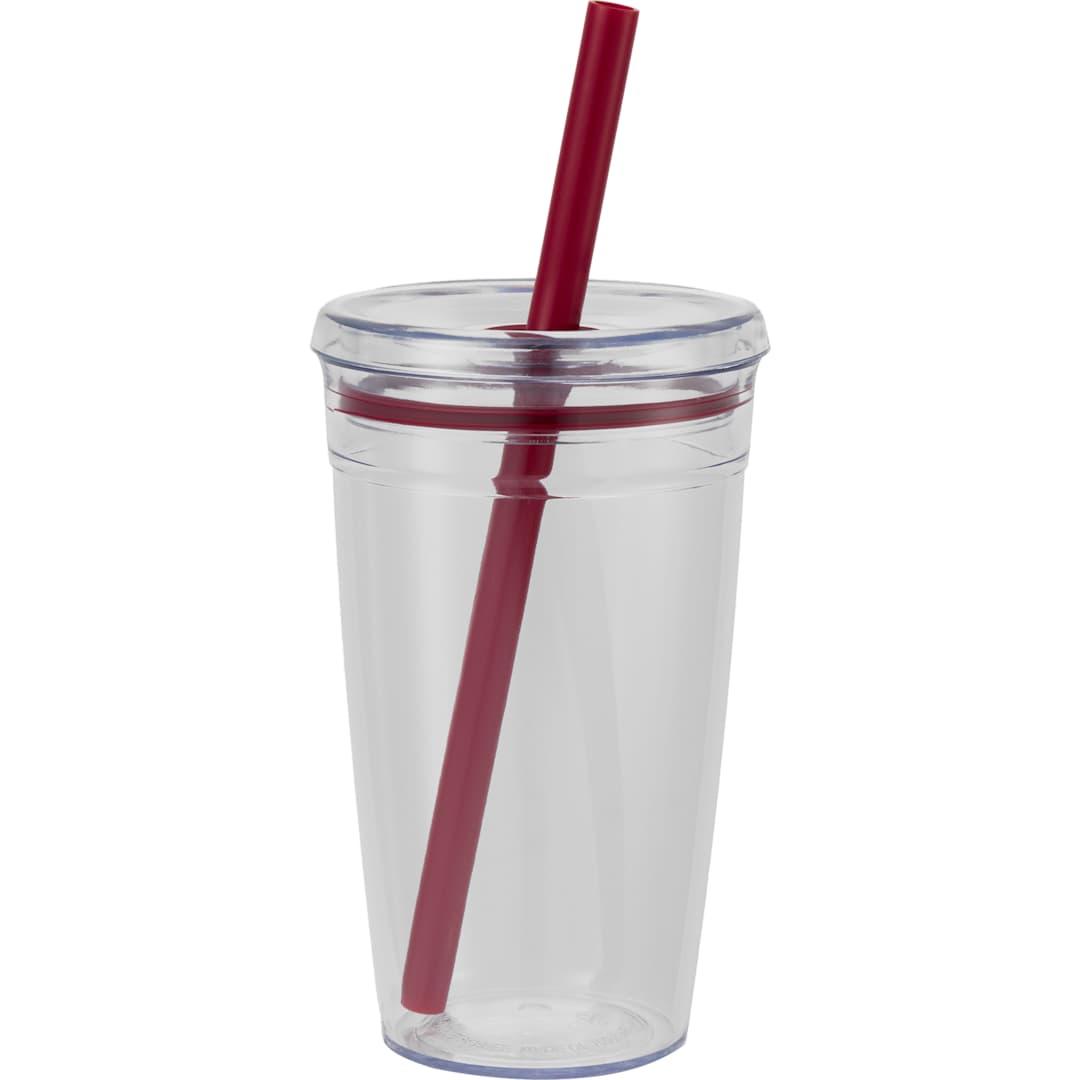 Anna recycled acrylic tumbler w/ straw 15oz Black miniatura 15
