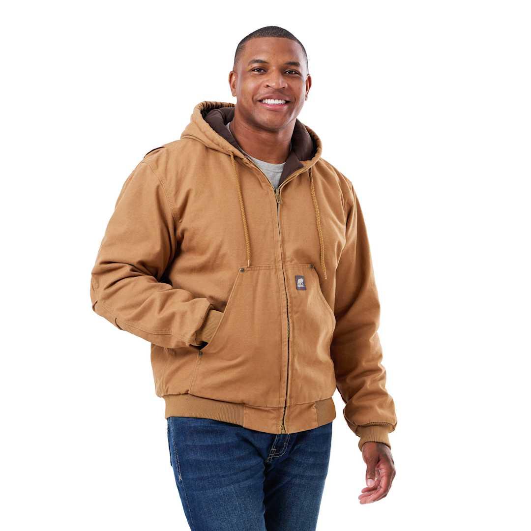 Berne heartland washed duck hooded work jacket Black miniatura 7