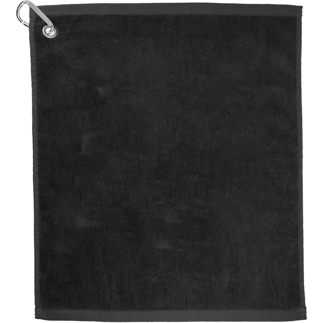 1.3 Lb./doz. 18x15in terry golf towel Black front