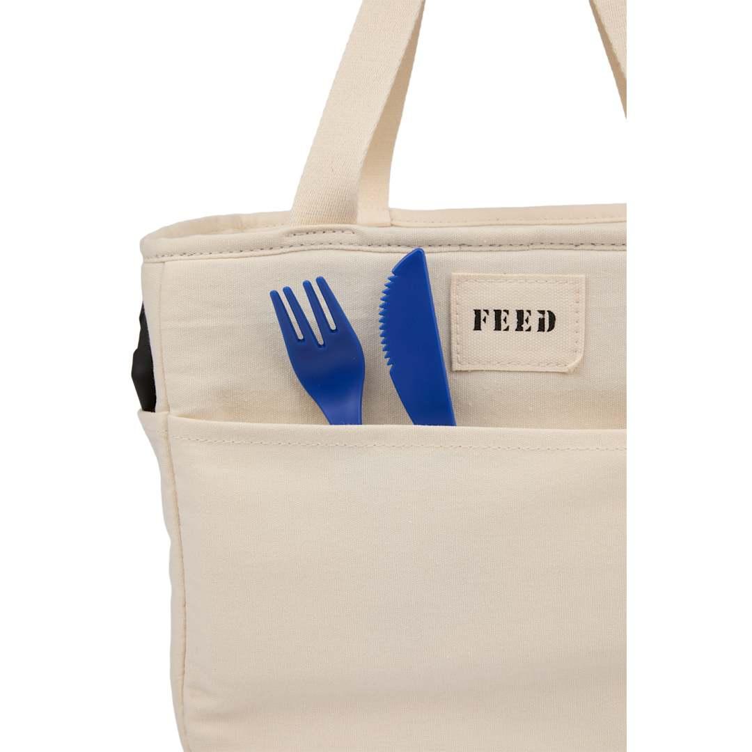 Feed organic cotton 9 can lunch cooler Natural miniatura 7