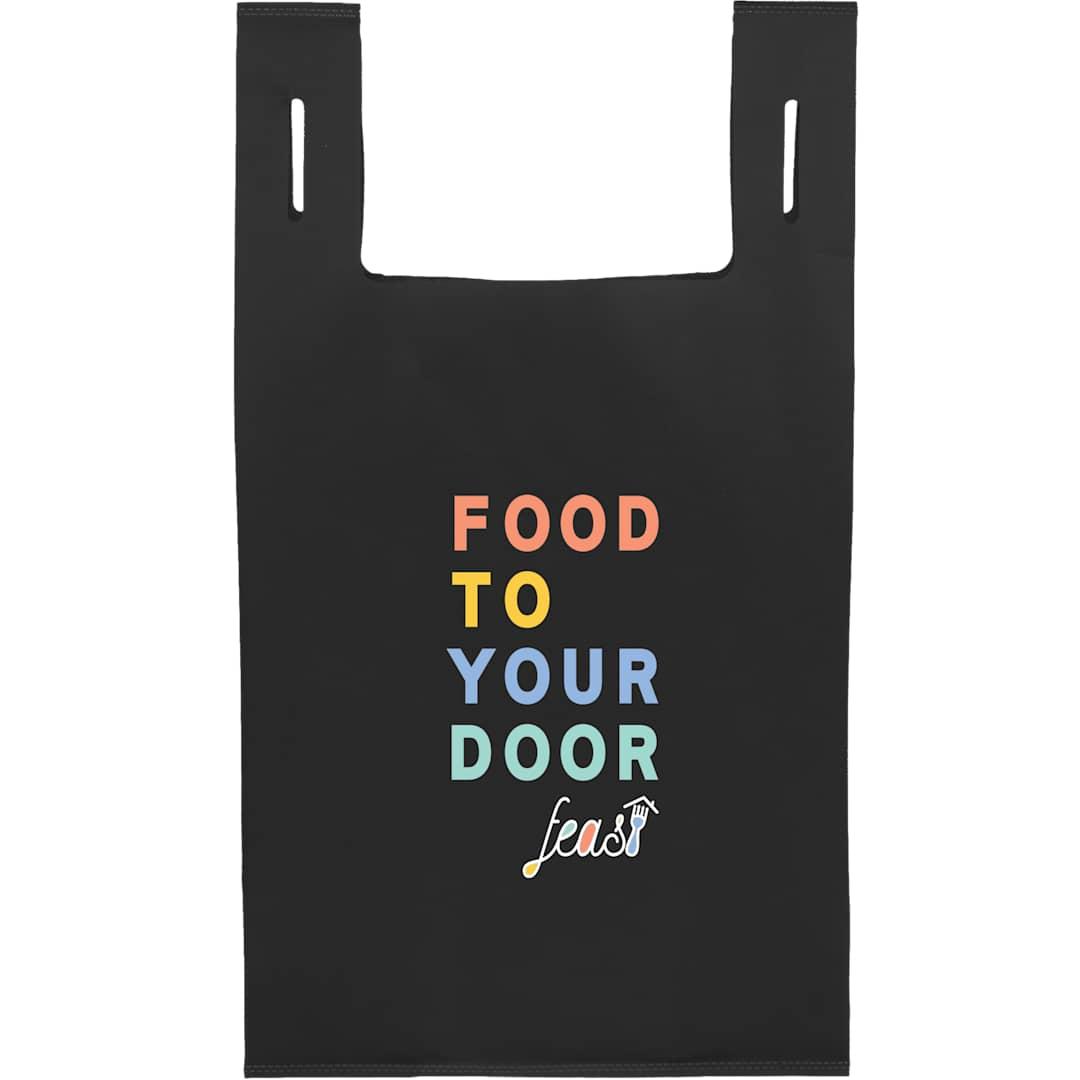 Recycled non-woven t-shirt tote Black miniatura 6