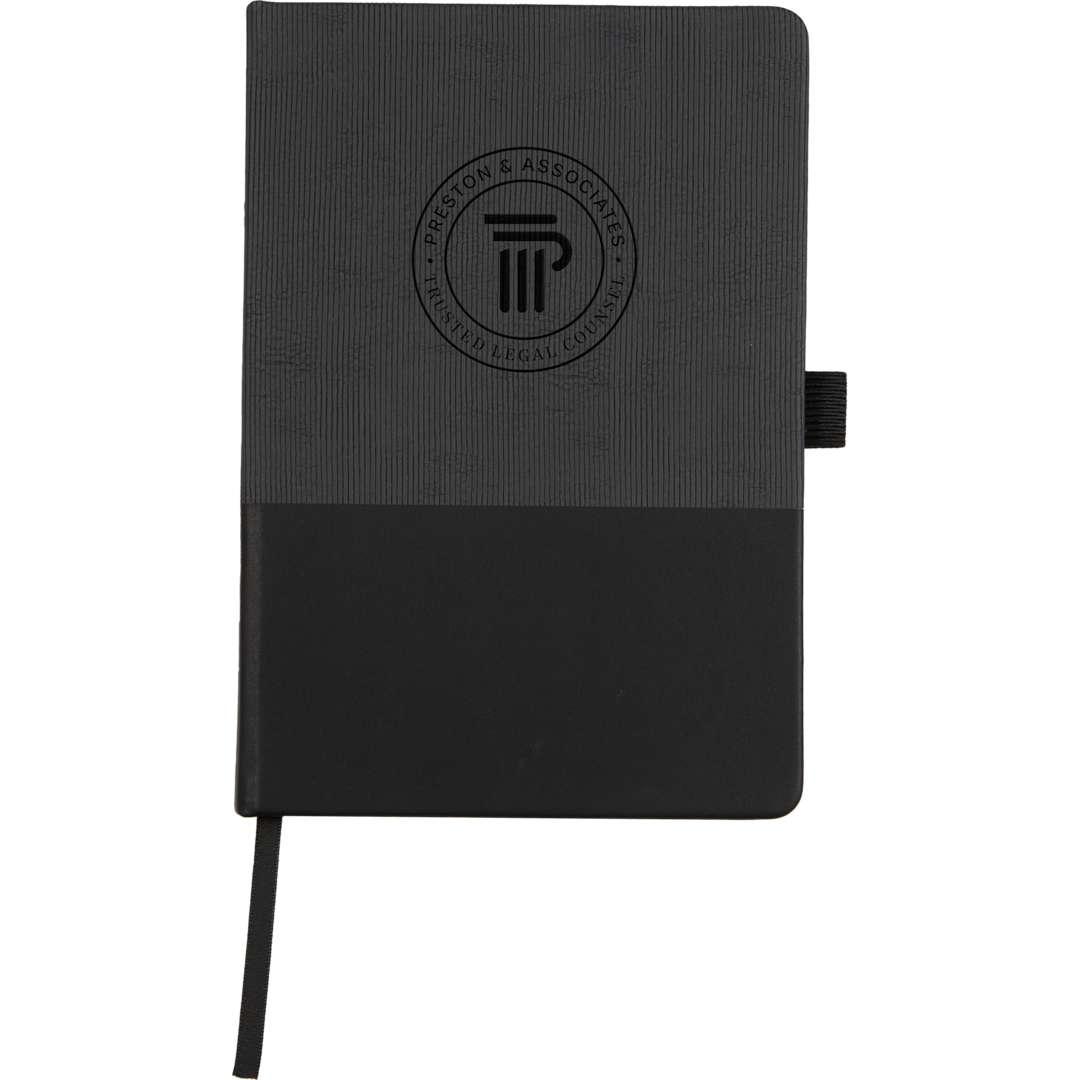 5.5X 8.5 fsc® recycled ribbed bound journal Black miniatura 7