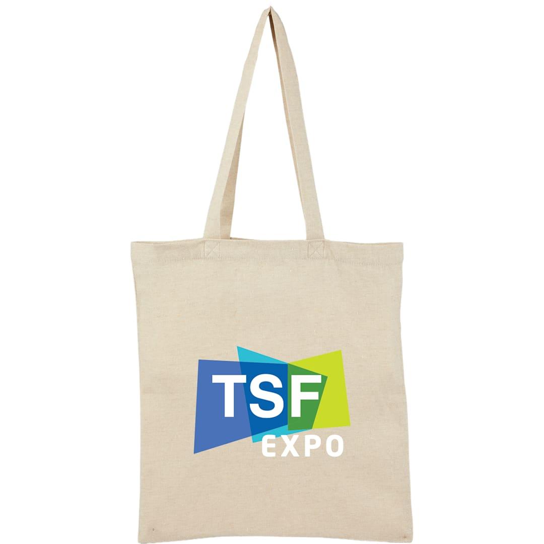 Recycled 6oz cotton twill convention tote Navy Blue miniatura 6
