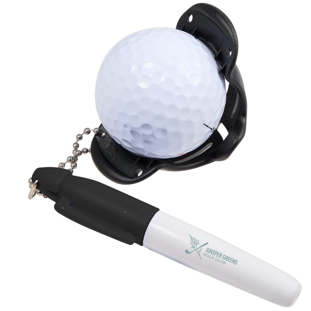 Golf ball stencil with marker Black miniatura 10