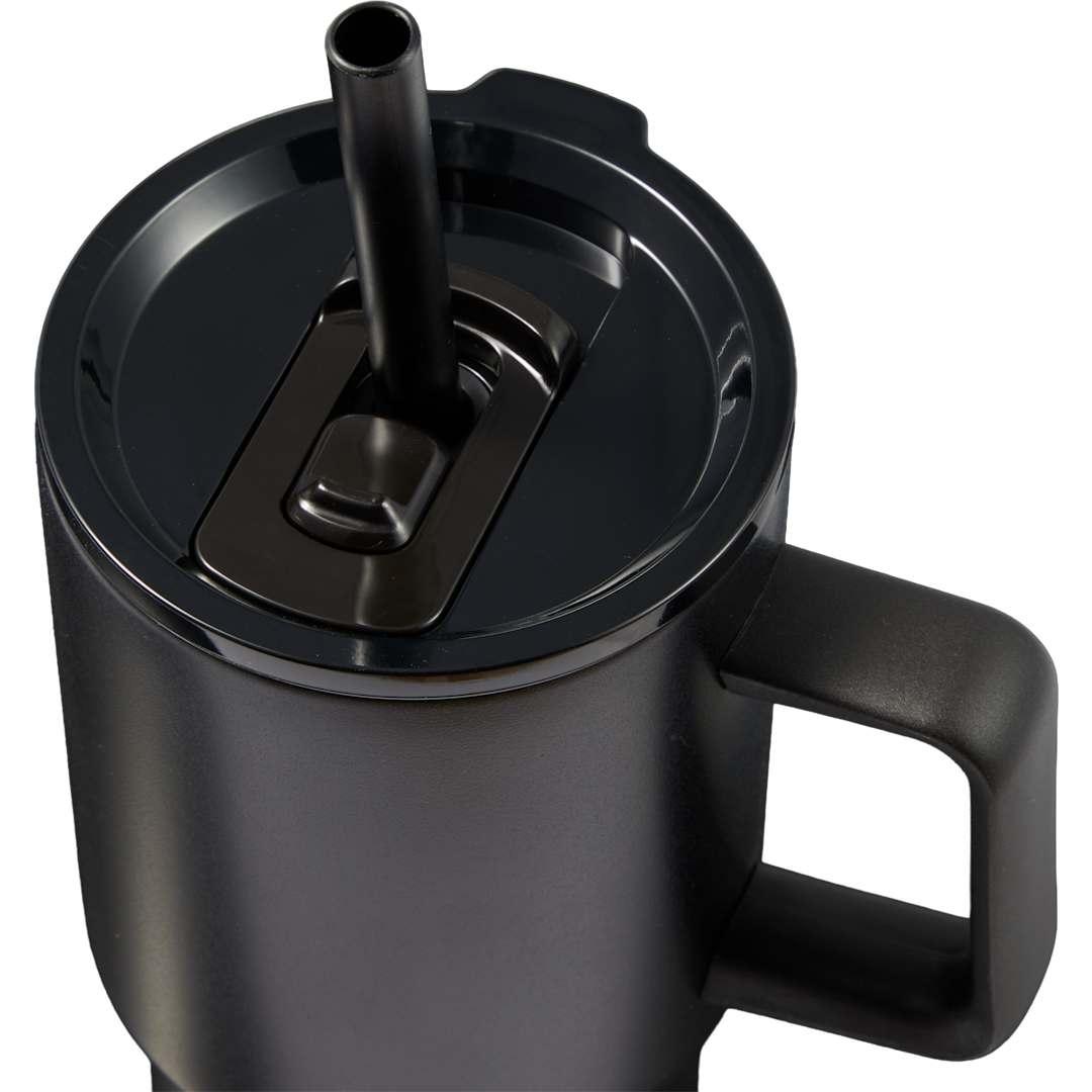 Summit 18oz recycled vacuum insulated mug w/ straw Black miniatura 7