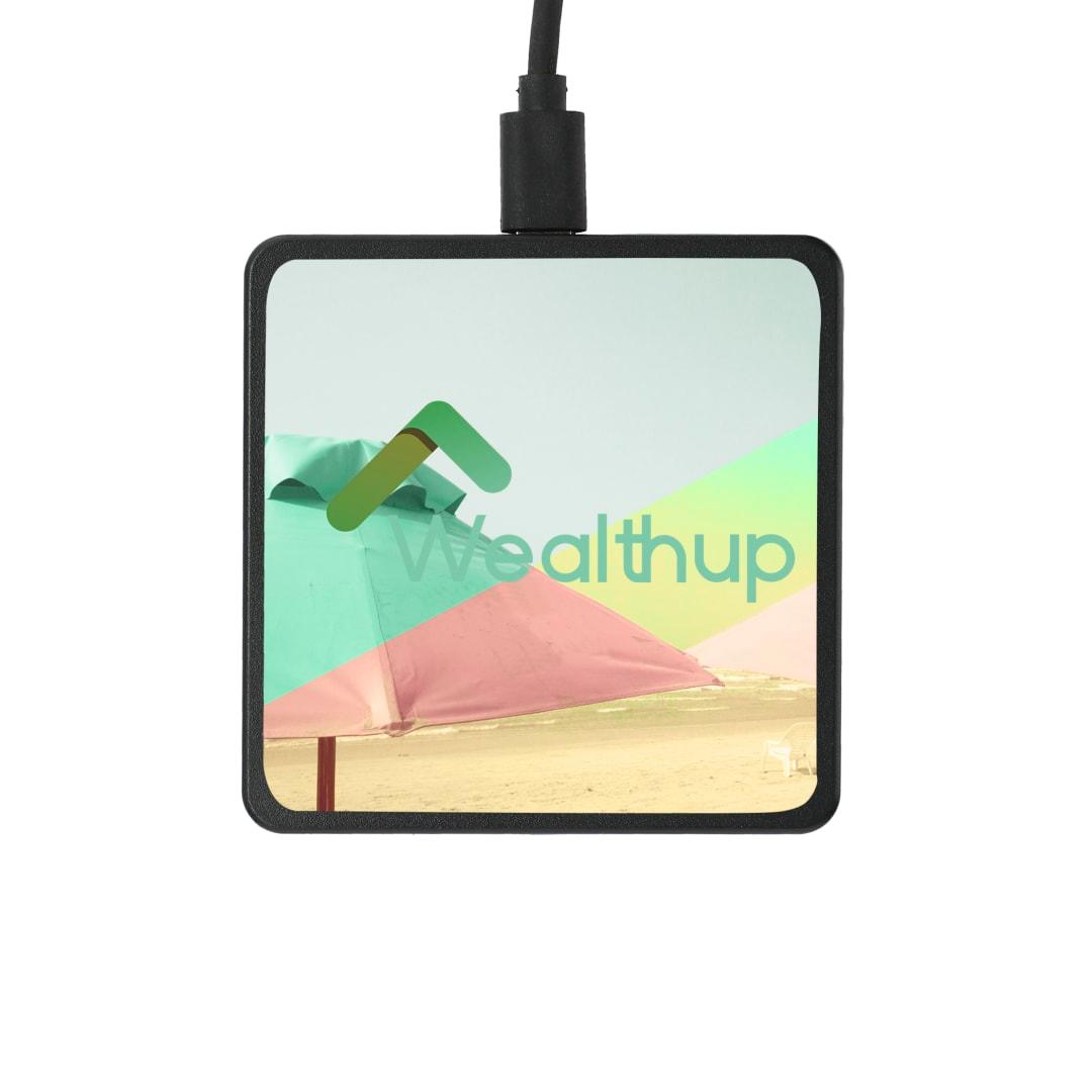Square wireless charging pad Black miniatura 7