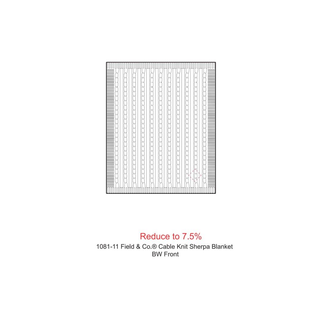Field & co.® cable knit sherpa blanket Grey front