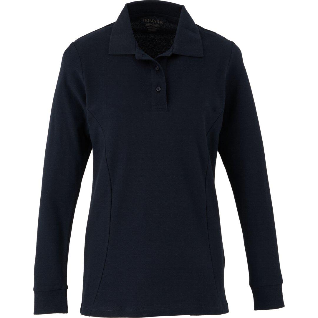 Palo long sleeve 100% cotton pique polo - womens Navy Blue miniatura 3