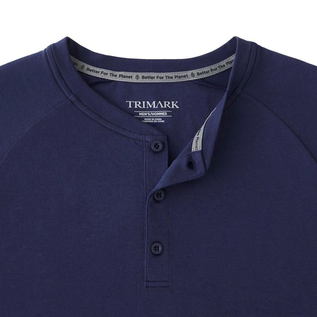 Mens somoto eco short sleeve henley Navy Blue miniatura 3