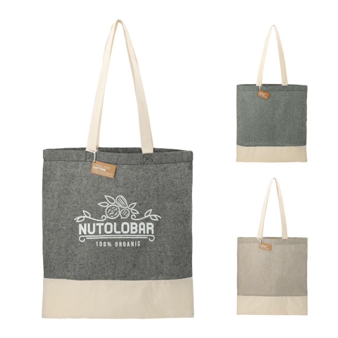 Split recycled 5oz cotton twill convention tote Grey miniatura 9