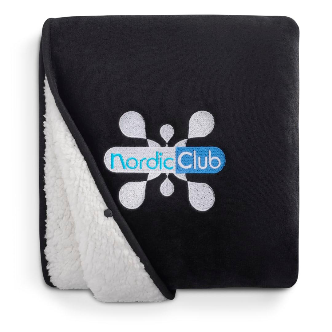 Oversized wearable wfh cozy fleece sherpa blanket Black miniatura 12