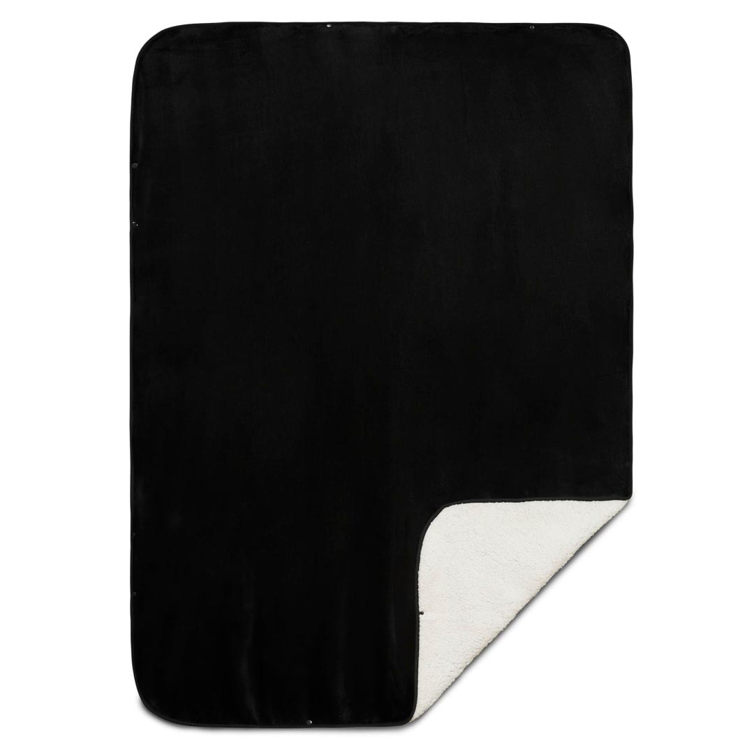 Oversized wearable wfh cozy fleece sherpa blanket Black miniatura 4