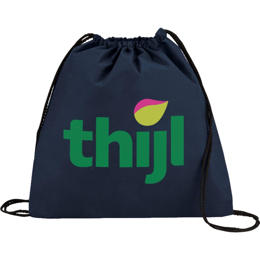 Evergreen non-woven drawstring bag Black miniatura 16