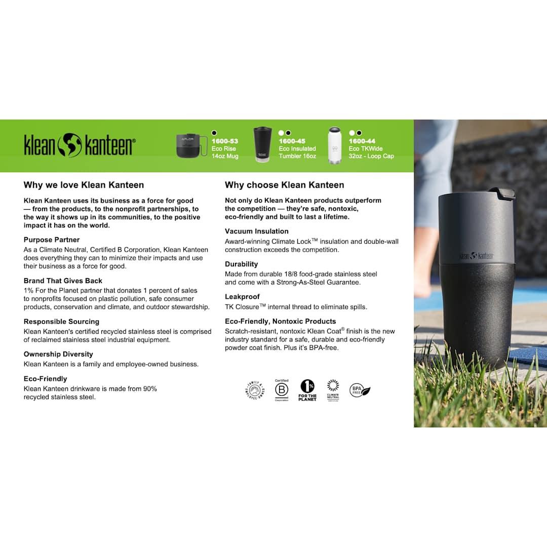 Klean kanteen eco tkwide 32oz- loop cap Black miniatura 4