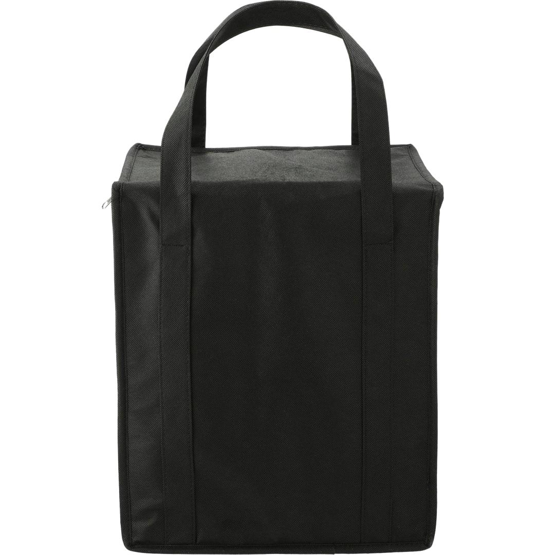 Hercules flat top insulated grocery tote Black front