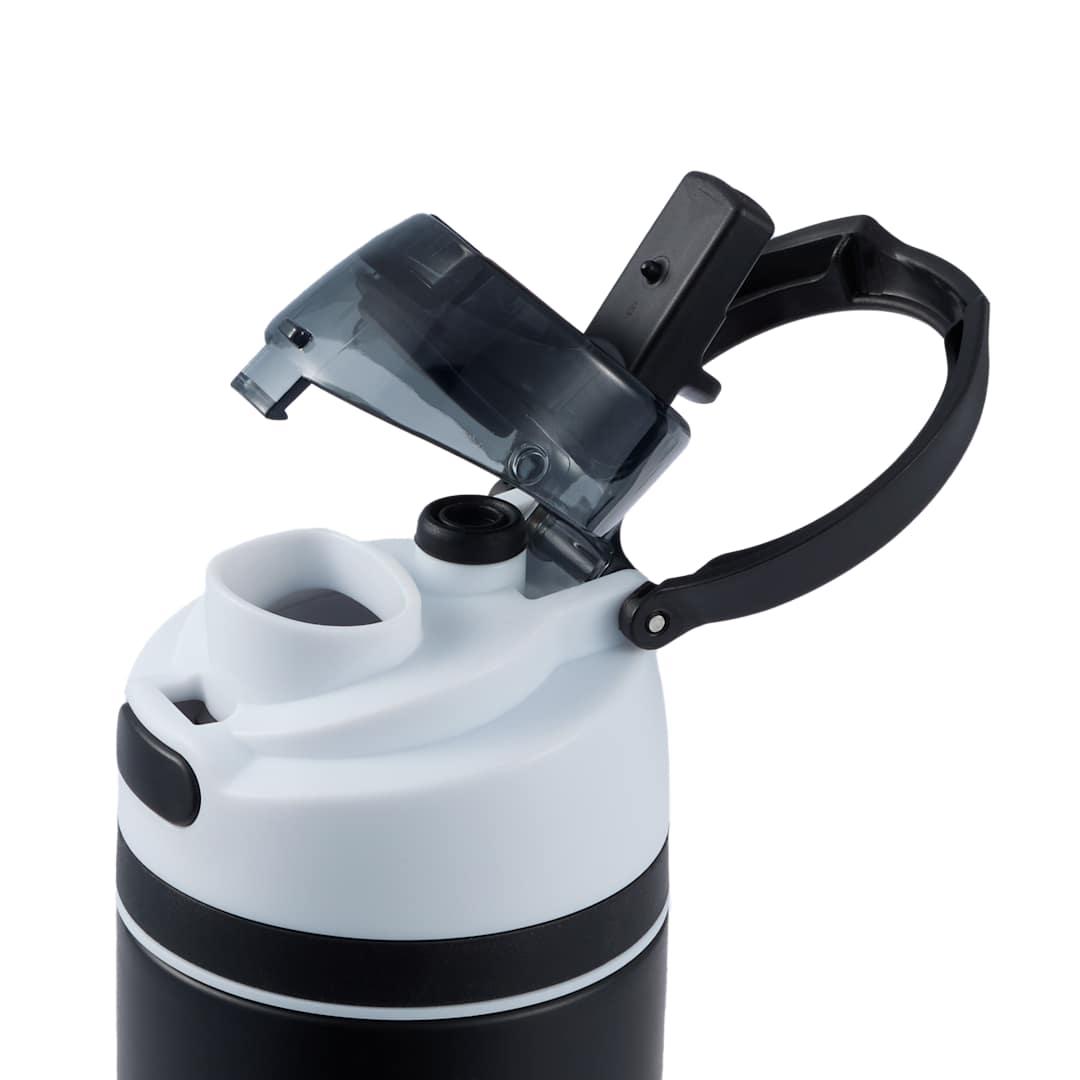 Elvin 28oz recycled stainless flip straw bottle Black miniatura 12