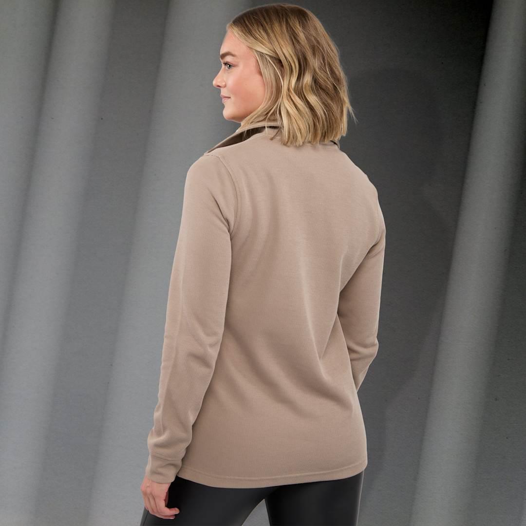 Hudson eco knit half zip - womens Beige miniatura 4
