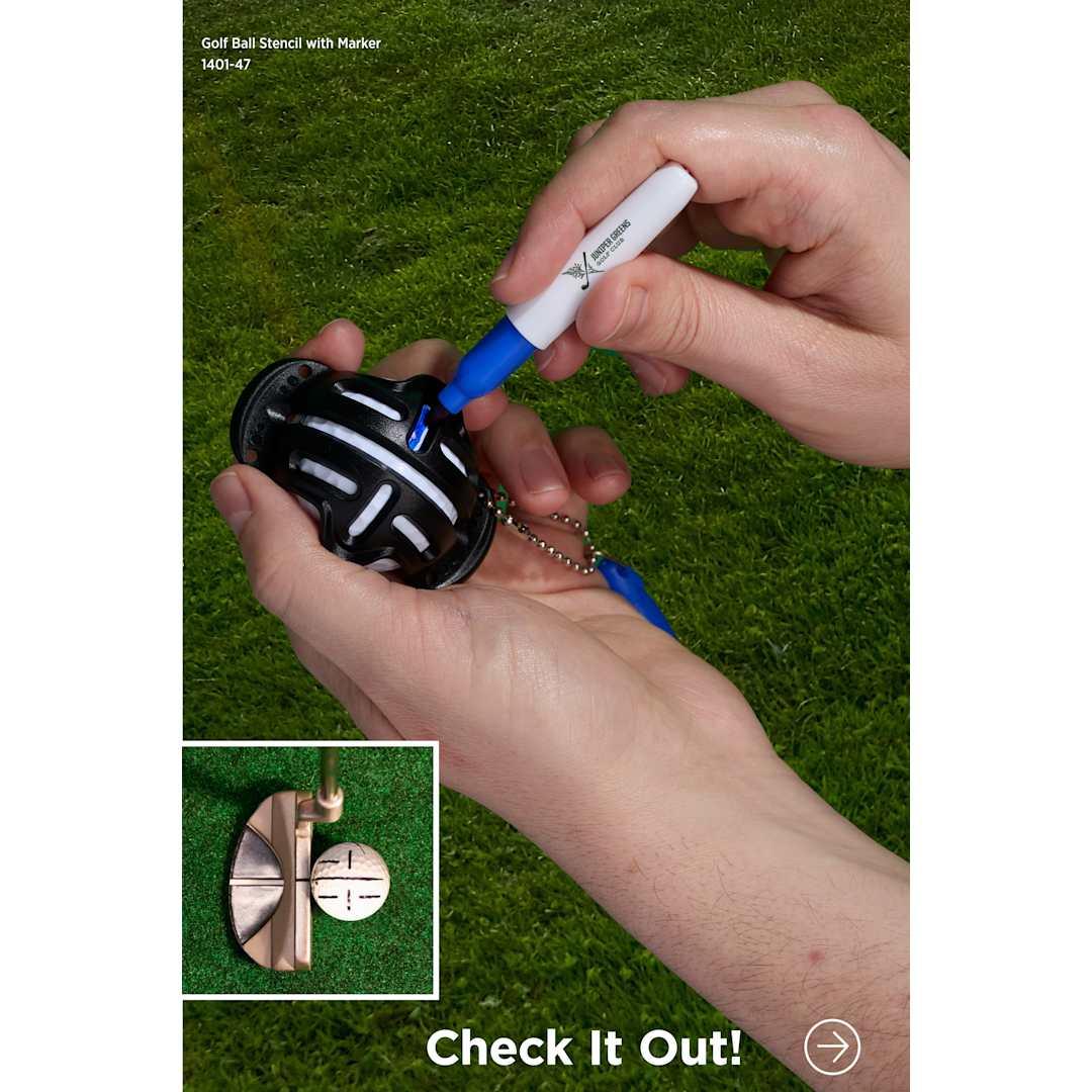 Golf ball stencil with marker Black miniatura 5