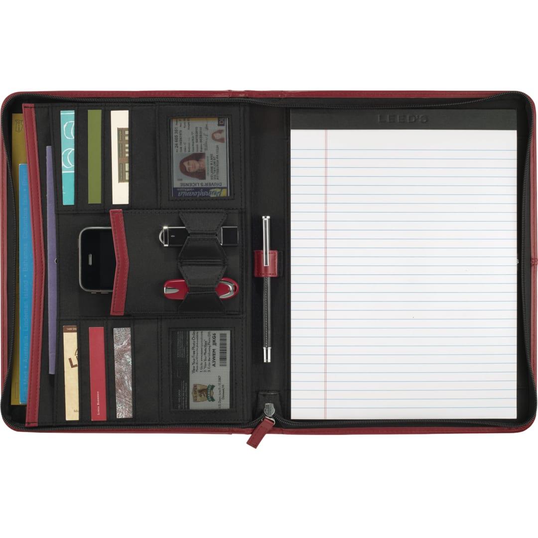 Fsc® mix pedova™ recycled zippered padfolio Red miniatura 11