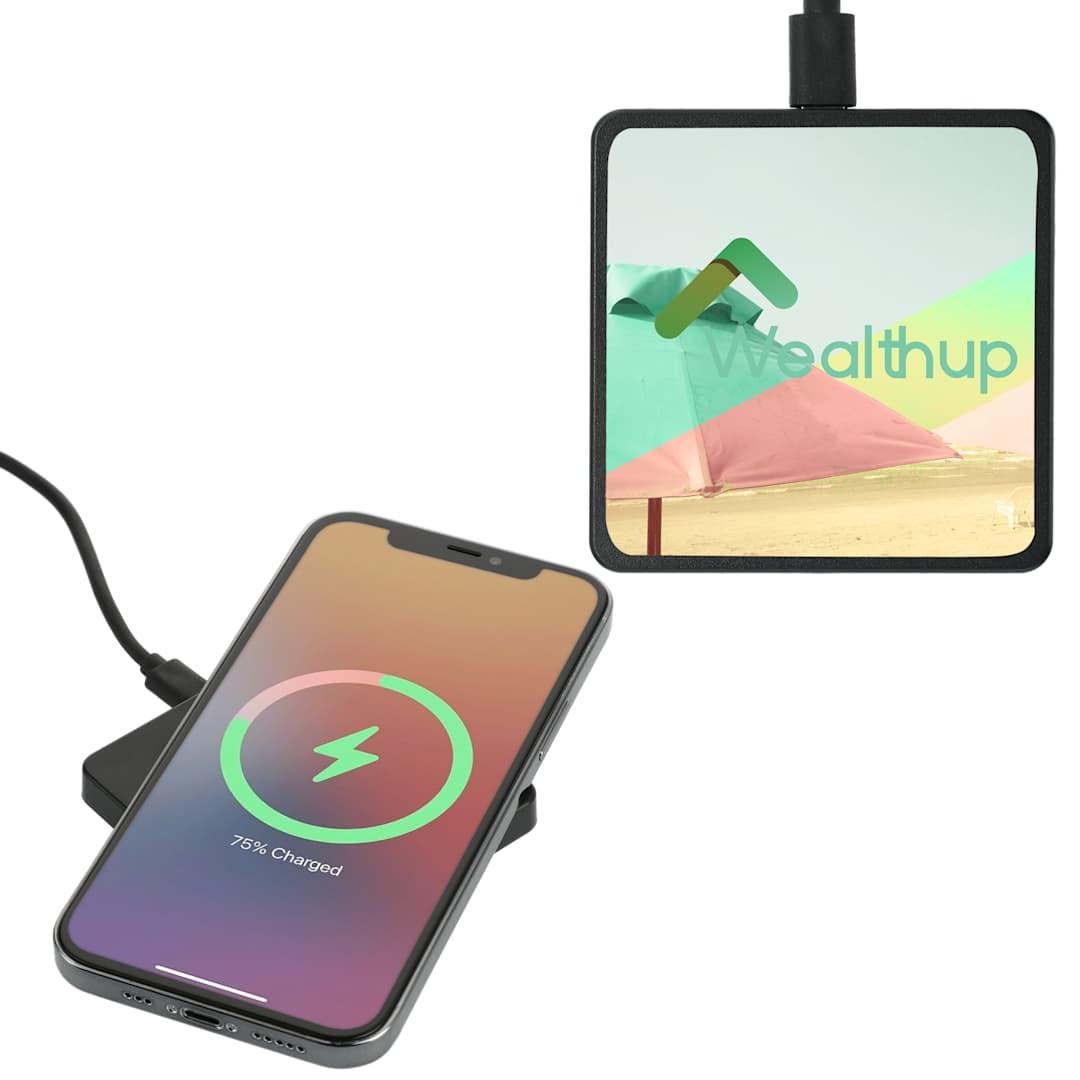 Square wireless charging pad Black miniatura 8