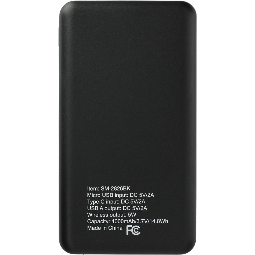 Axial 4000 mah wireless power bank Black front