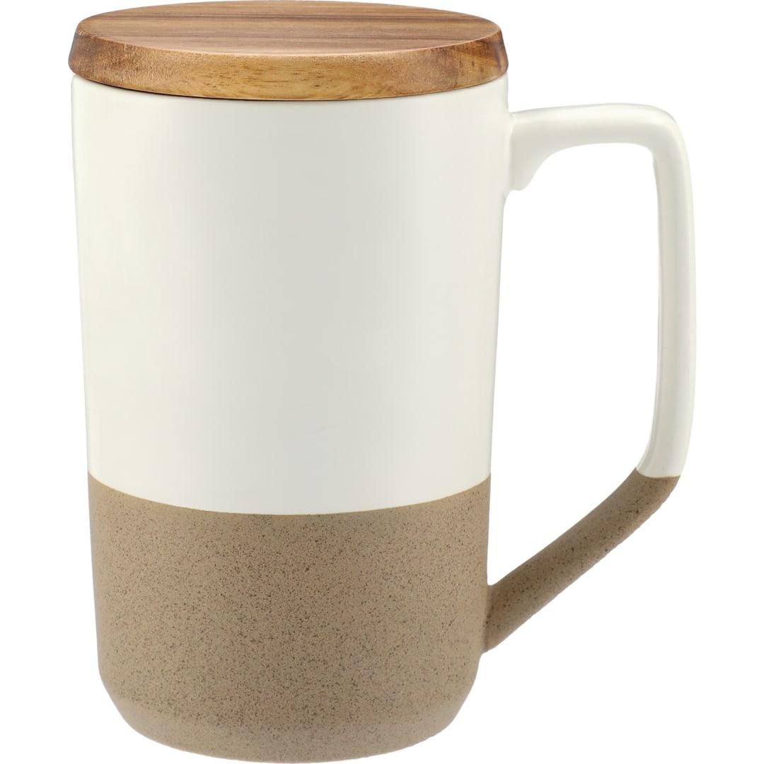 Tahoe tea & coffee ceramic mug with wood lid 16oz Black miniatura 13